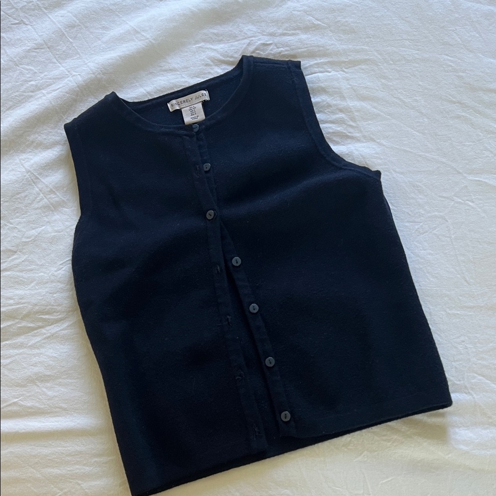 Sincerely Jules Black Button-Front Knit Tank